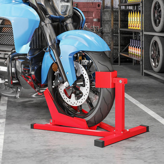 Motorcycle Wheel Chock, 660 lbs Capacity, Heavy Duty Steel, 14"-21" Wheels, Red Bike Parking Stands Red at Gallery Canada