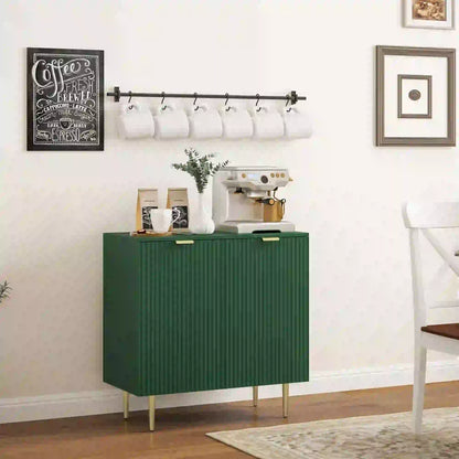 Modern Kitchen Cabinet, Adjustable Shelves, Metal Legs, Green Bar Cabinets at Gallery Canada