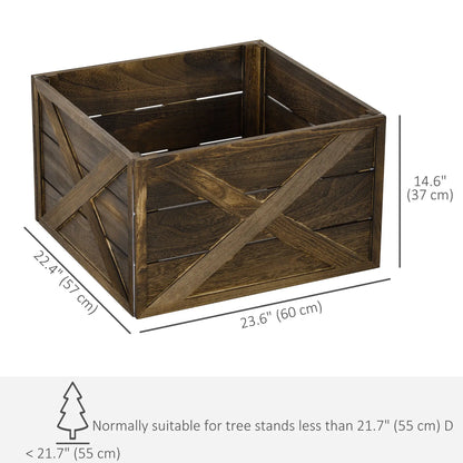 24" Farmhouse Christmas Tree Base Cover, Dark Distressed Wood Finish Christmas Trees at Gallery Canada