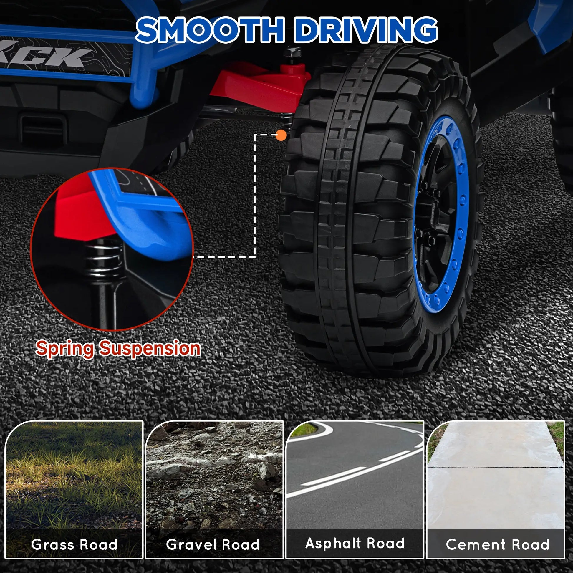 2 Seater 24V 7AH Ride on Truck, Electric Car for Kids, Blue Electric Toy Cars at Gallery Canada