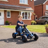 Kids Pedal Go Kart, Ride on Toy, Brake, EVA Tires, Blue