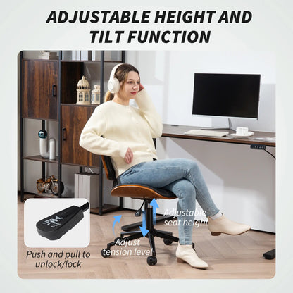 PU Leather Office Chair, Adjustable Height, Swivel Wheels, Black Office Chairs at Gallery Canada