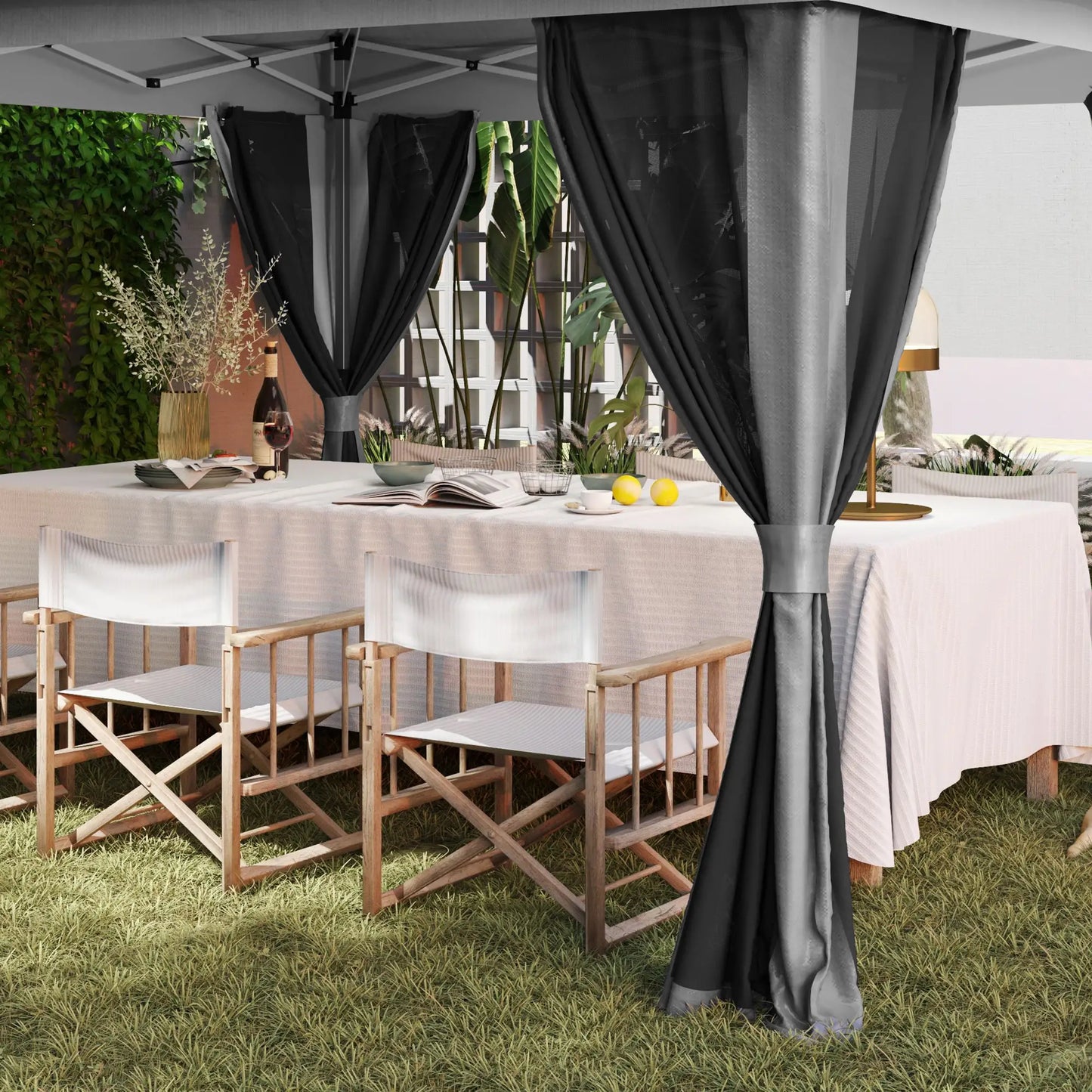 11.7' x 11.7' Pop Up Canopy Tent, UPF50+ Sun Shelter with Netting, Wheeled Bag Pop Up Canopies at Gallery Canada