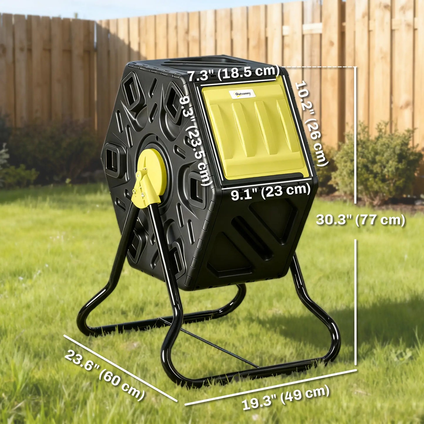 Rotating Composter Bin, 17 Gallon, Yellow Outdoor Compost Bin at Gallery Canada