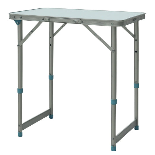 Folding Adjustable Patio Table, Portable Camping Dining, Aluminum Frame, Silver Picnic Tables & Camping Chairs Silver at Gallery Canada