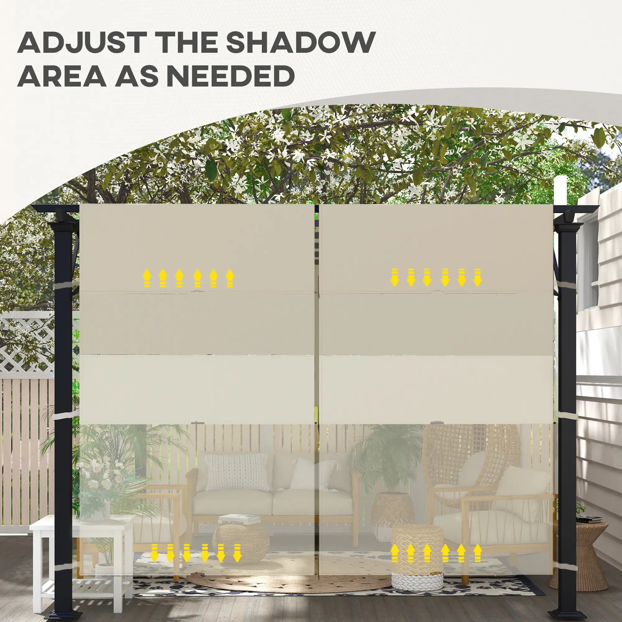 UV Protection Pergola Canopy, 10' x 10', Khaki Gazebo Canopy Replacement at Gallery Canada