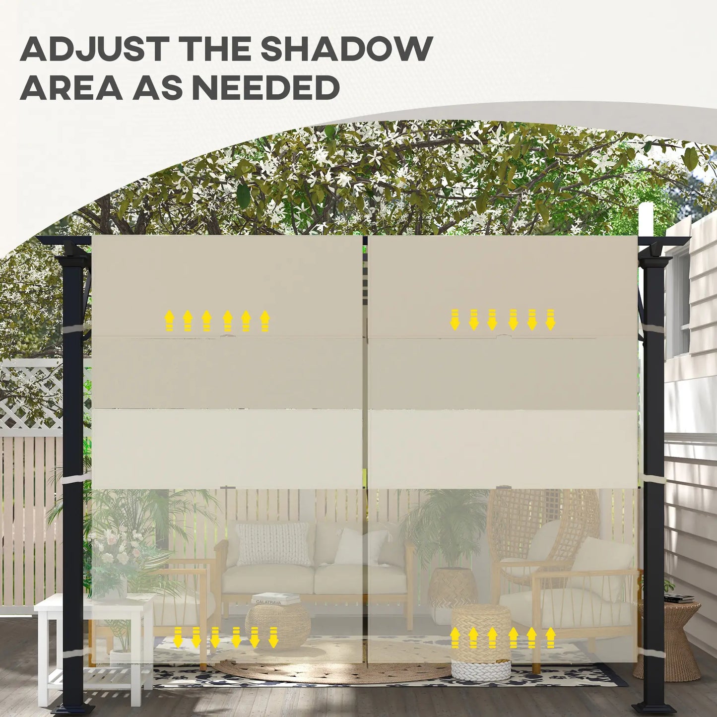 UV Protection Pergola Canopy, 10' x 10', Khaki Gazebo Canopy Replacement at Gallery Canada