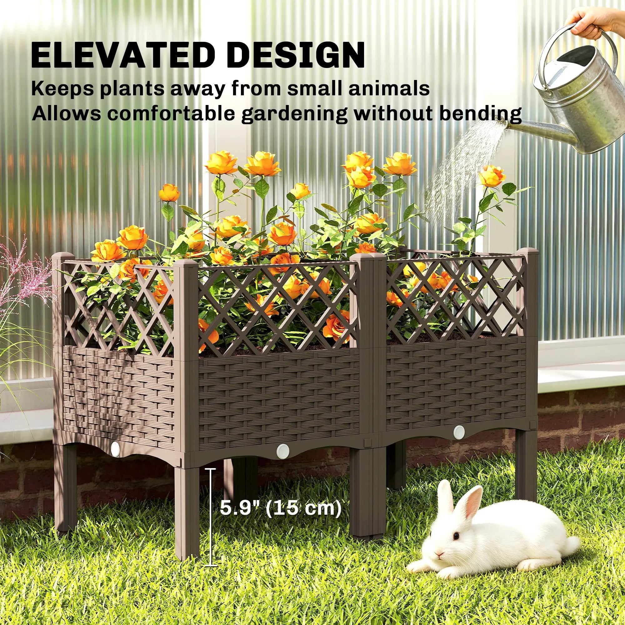 Raised Garden Bed With Legs, Self Watering Planter Box, 31.5