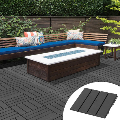 9 Pcs PP Interlocking Deck Tile, 12 x 12, Indoor Outdoor, Black Deck Tiles at Gallery Canada