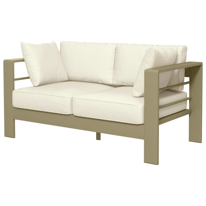 Outdoor Loveseat, Garden Sofa with Cushions, 54.3"x27.6"x24.6", Cream White Patio Chairs Champagne Gold, Cream White at Gallery Canada