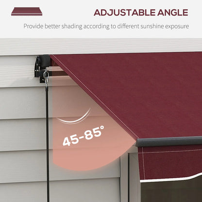 15' x 10' Retractable Awning, UV Resistant Sunshade, Wine Red Window Awnings at Gallery Canada
