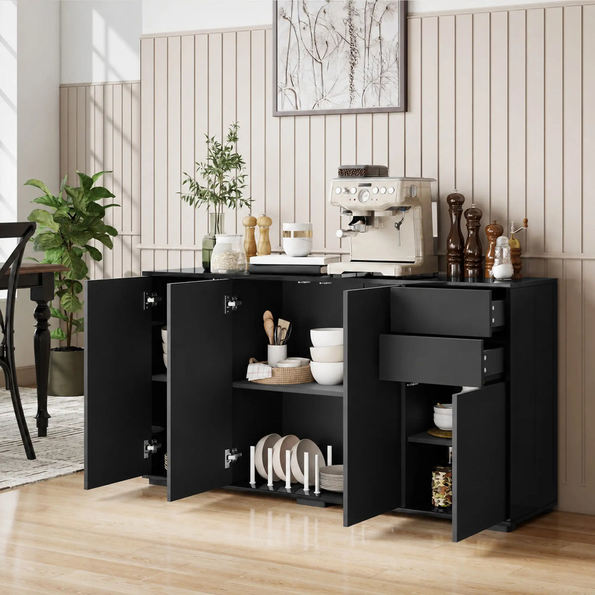 Kitchen Sideboard Storage Cabinet, Modern Coffee Bar, Black Bar Cabinets at Gallery Canada
