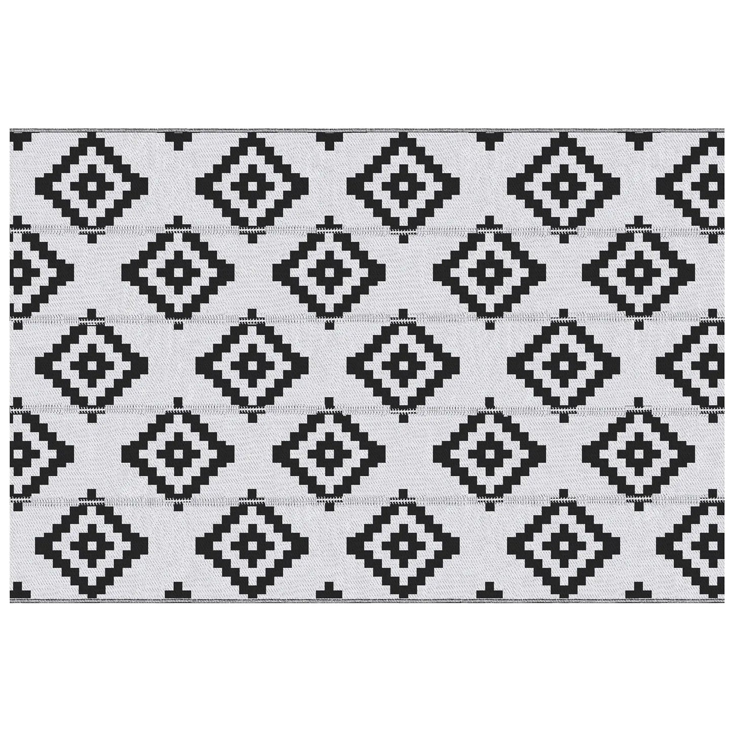 Reversible Outdoor RV Rug, 6' x 9', Patio Mat, Black & White Garden Decor Black, White at Gallery Canada