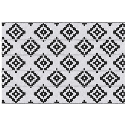 Reversible Outdoor RV Rug, 6' x 9', Patio Mat, Black & White Garden Decor Black, White at Gallery Canada