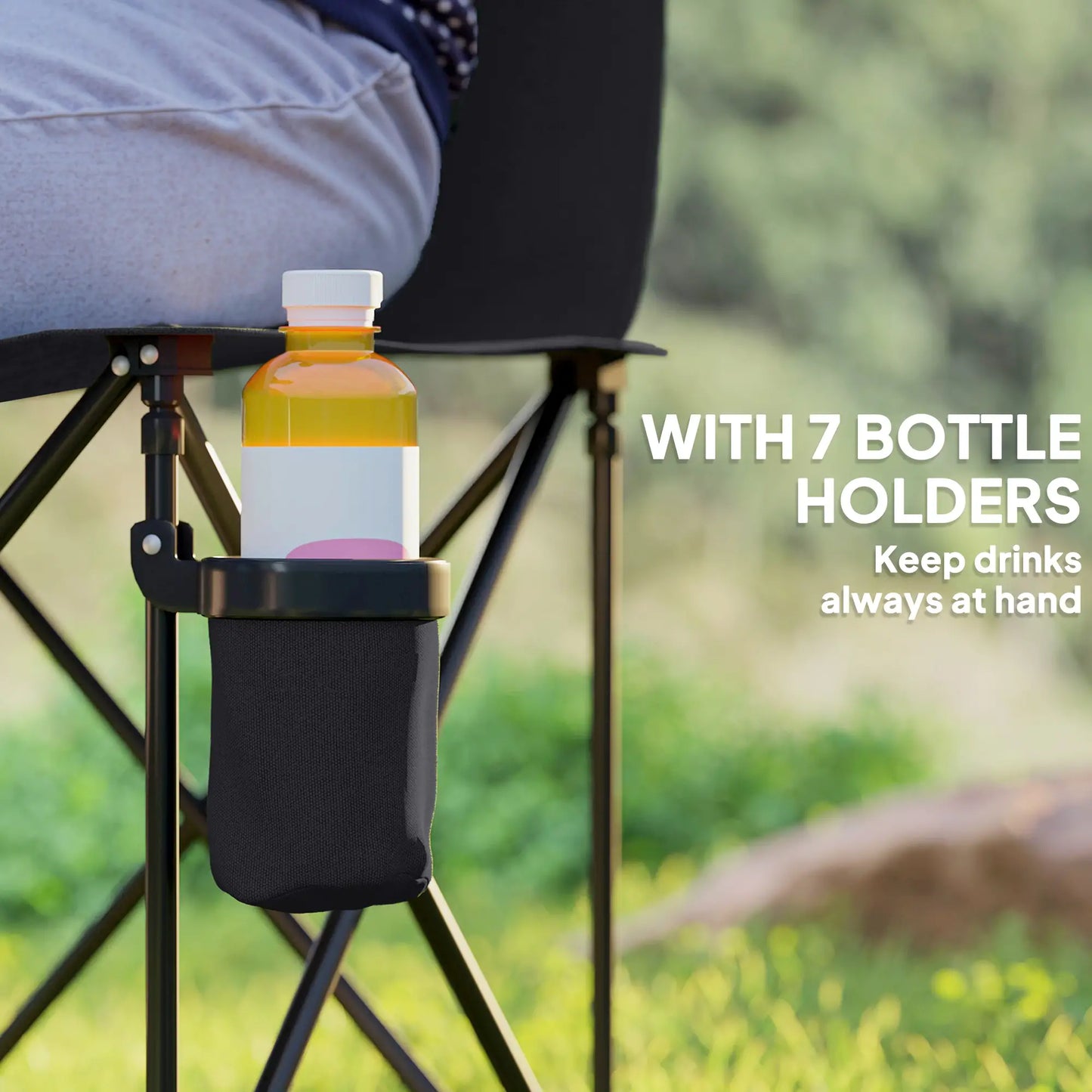 6 Seat Folding Camping Chair, Cup Holder, Carrying Case, Black Picnic Tables & Camping Chairs at Gallery Canada