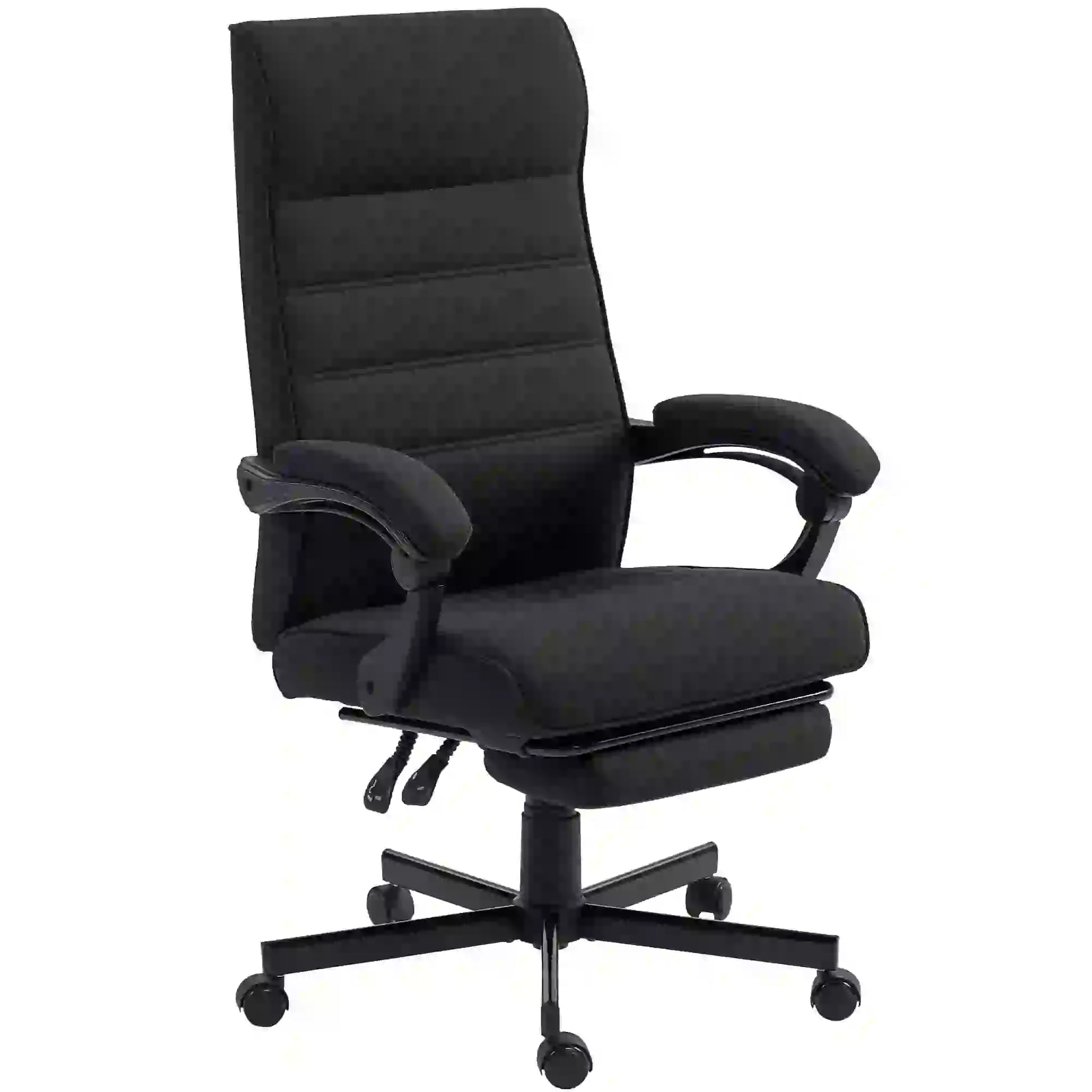 High Back Swivel Recliner Chair, Adjustable Height, Footrest, Armrest, Black Office Chairs Black at Gallery Canada