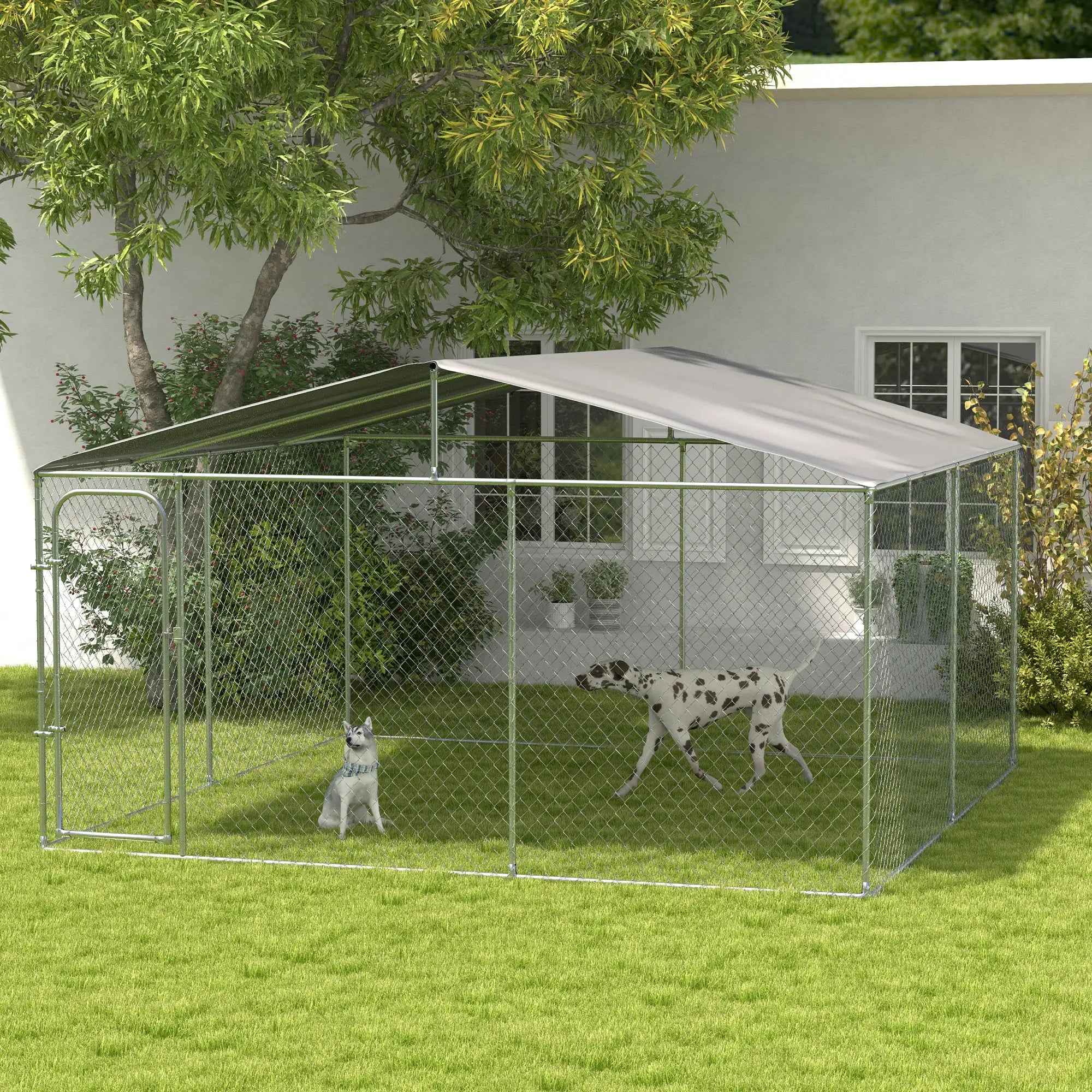 Outdoor Dog Kennel, Heavy Duty Playpen, 13.1' x 13.1' x 7.5' Houses, Kennels & Pens at Gallery Canada