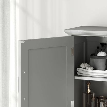 Modern Over Toilet Storage, Bathroom Cabinet with Shelves, Double Door, Grey Bathroom Cabinets at Gallery Canada