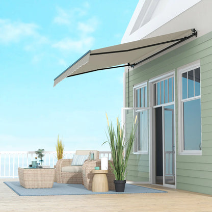 13' x 10' Retractable Awning, UV Resistant Sunshade, Light Grey Window Awnings at Gallery Canada