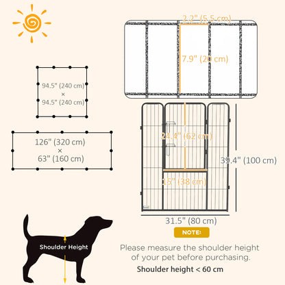 Dog Pen With Gate, 12 Panels Puppy Playpen, 39"H Houses, Kennels & Pens at Gallery Canada
