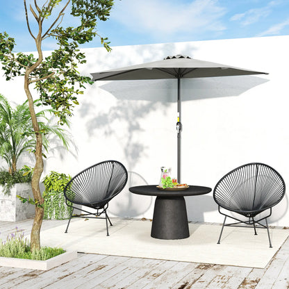 9ft Half Round Umbrella, Outdoor Patio Garden Sun Shade, Light Grey Half Round Umbrellas at Gallery Canada