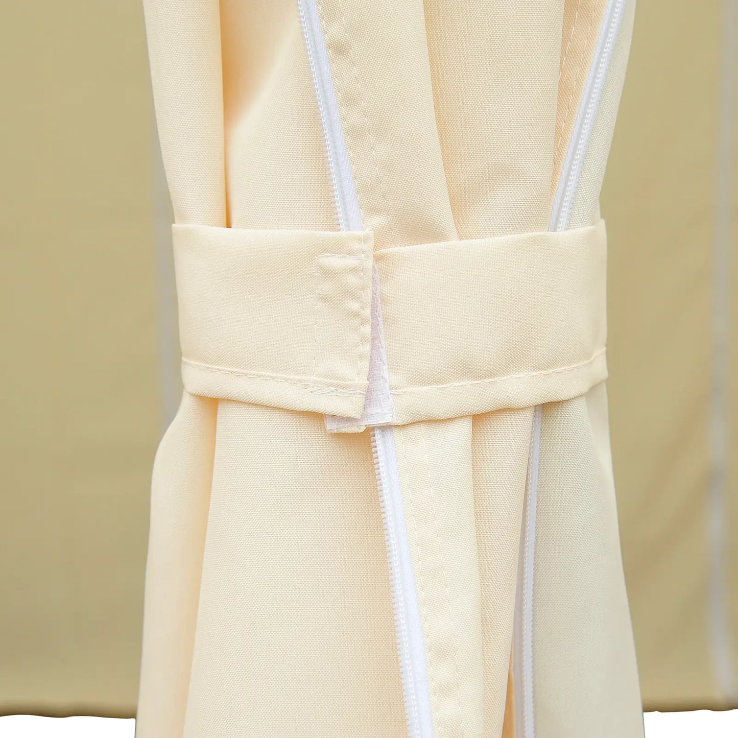 13' x 10' Soft-top Gazebo Patio Steel Canopy Portable Party Event with Double Canopy Roof, Curtains, Cream White Gazebos at Gallery Canada