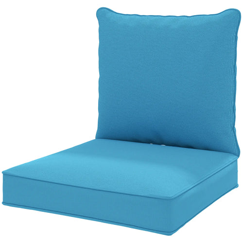Thick Deep Seat Patio Chair Cushions, Outdoor Seat with Back Cushion, Turquoise