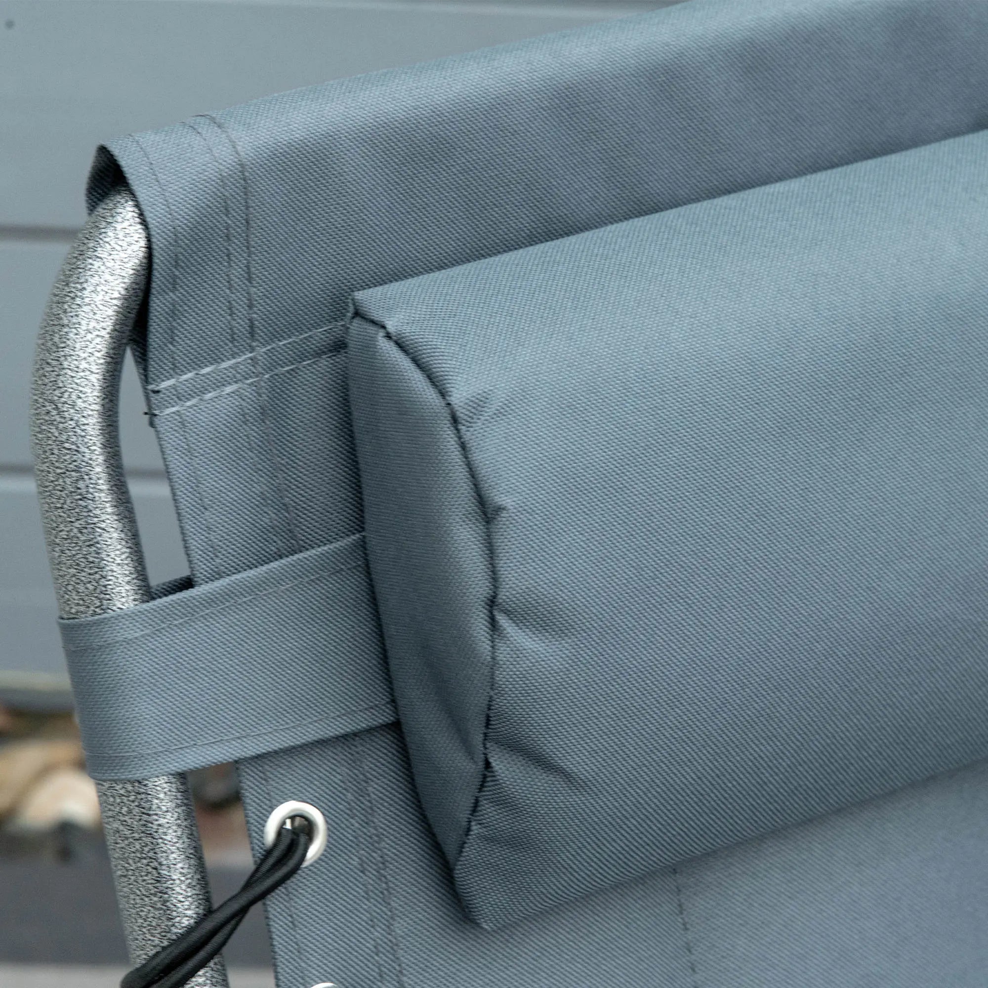 Outdoor Lounge Chair, Folding Chaise, Adjustable Backrest, Pillow, Pocket, Grey Lounger Chairs at Gallery Canada