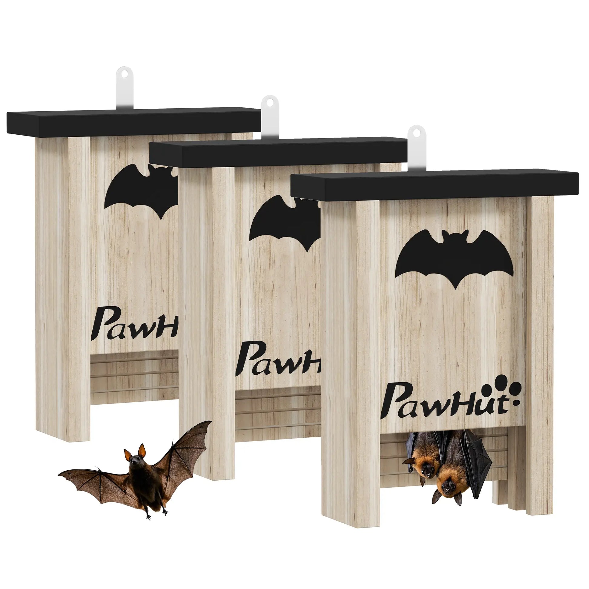 Wooden Bat Boxes, 18 x 6 x 22.5 cm, Attract Bats, Easy Hang Houses & Habitats at Gallery Canada