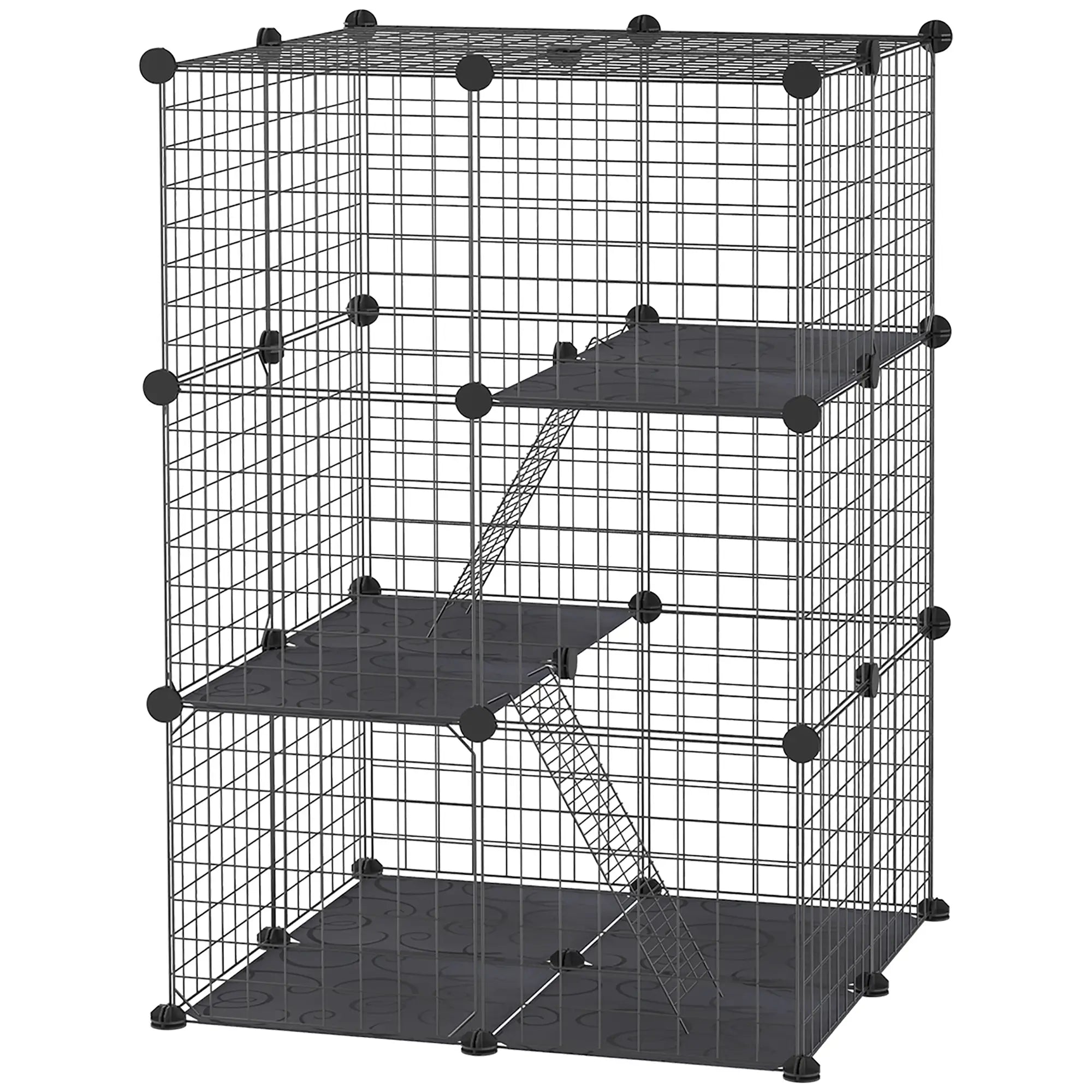 39 Pcs Small Animal Cage, Bunny Hutch, Portable Metal Wire, Black Houses & Habitats at Gallery Canada