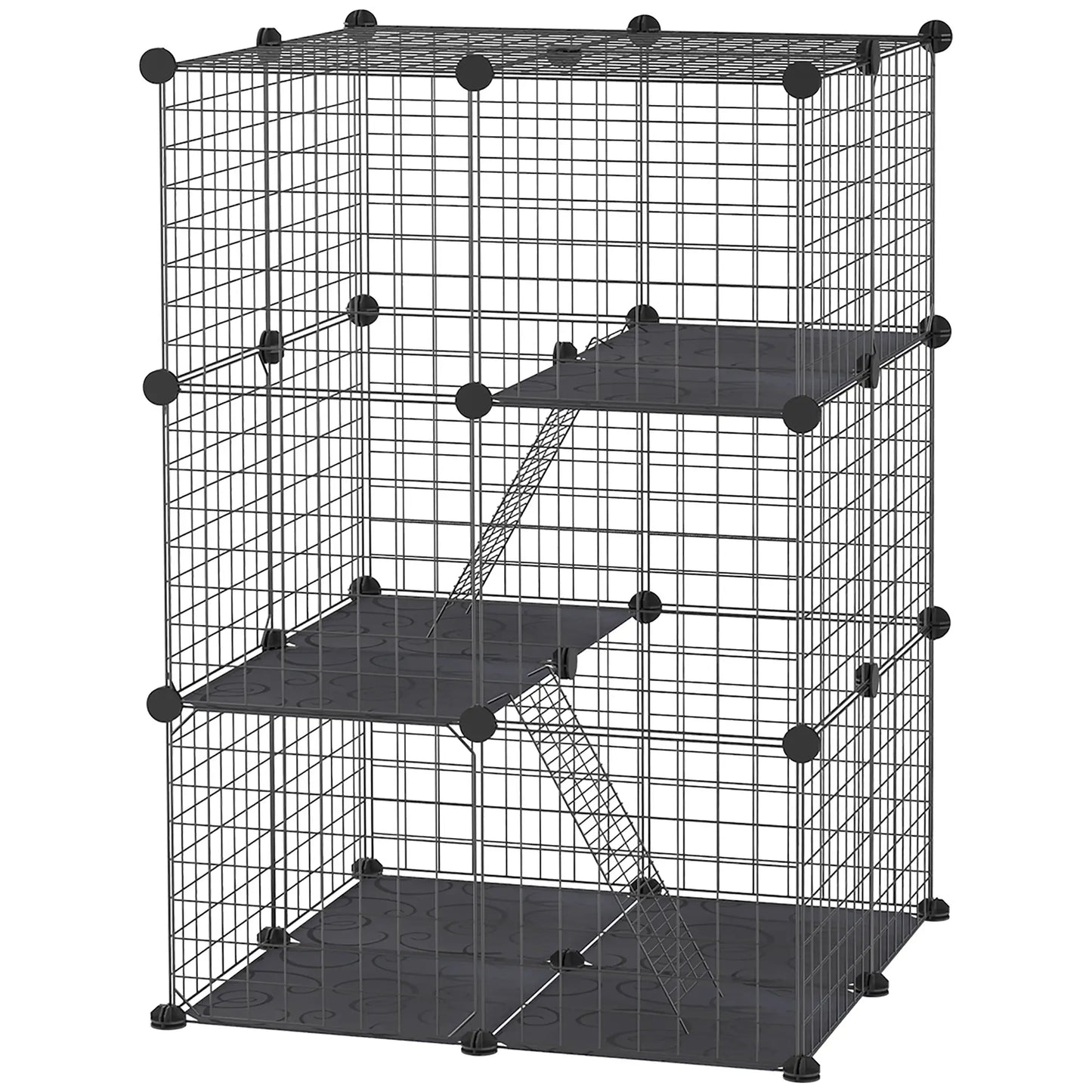 39 Pcs Small Animal Cage, Bunny Hutch, Portable Metal Wire, Black Houses & Habitats at Gallery Canada