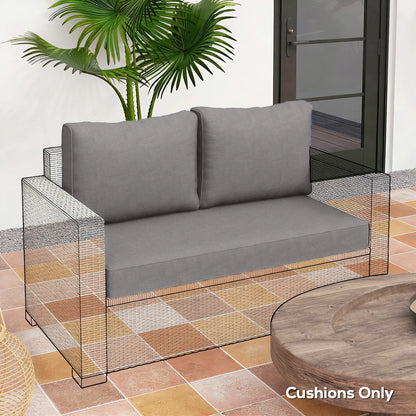 2 Seater Outdoor Cushions With Backrest, Light Grey Patio Chair Cushions at Gallery Canada