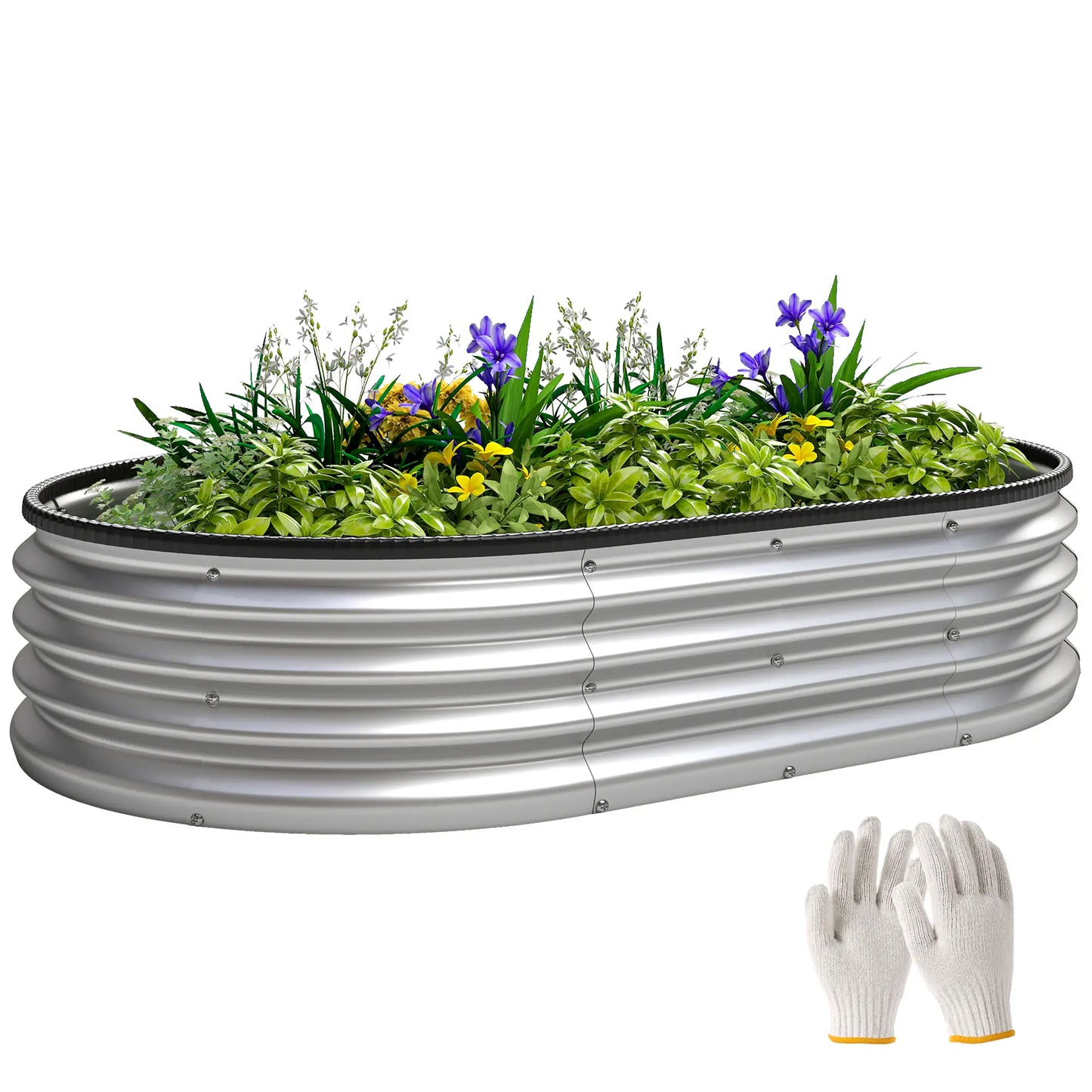 Galvanized Raised Garden Bed, 5 x 3 x 1 ft, Silver Galvanized Planter Boxes at Gallery Canada