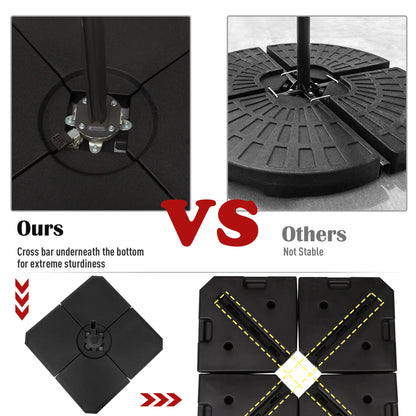 4Pcs Cantilever Umbrella Stand, Fill w/ Sand or Water, Black Umbrella Bases at Gallery Canada
