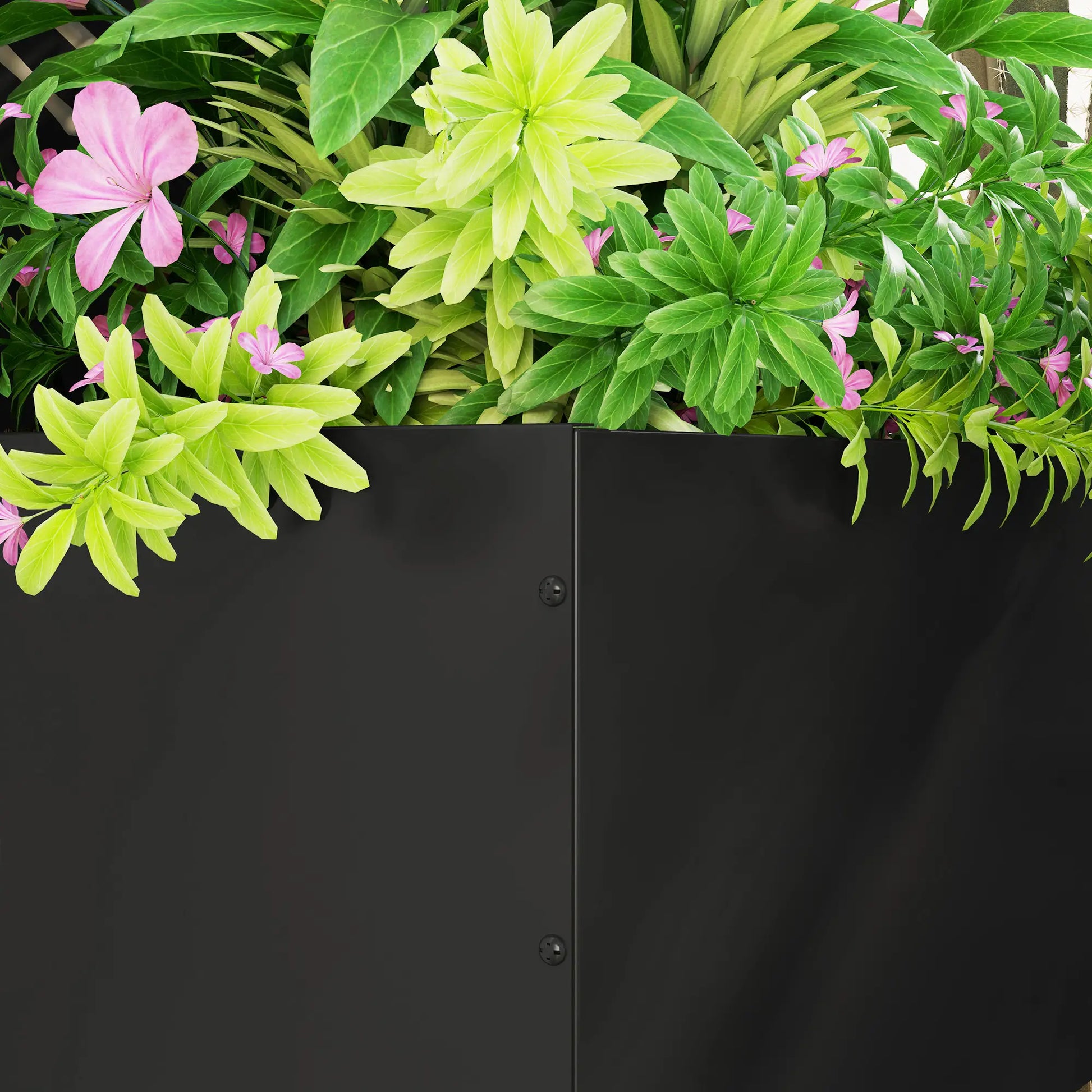 Raised Garden Bed, Outdoor Privacy Screen, Metal Planter Box with Trellis, Wall-Mounted, Black Raised Garden Beds at Gallery Canada