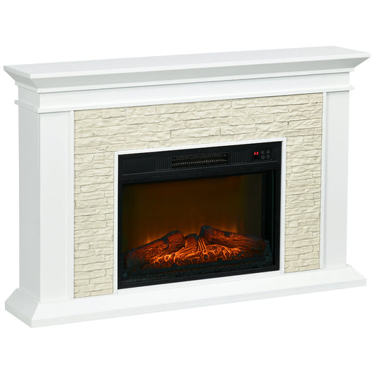 31.5" Electric Fireplace with Mantel, 1400W, Remote, White Electric Fireplaces White at Gallery Canada