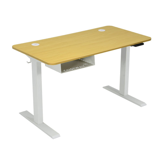 48-Inch Electric Standing Adjustable Desk with Control Panel and USB Port, Natural - Gallery Canada