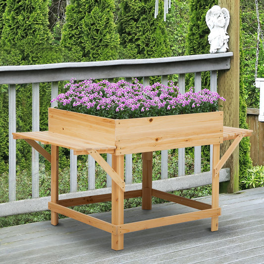 Elevated Planter Box with Legs Raised Garden Planter Bed with Non-Woven Fabric Bag, Flower Box for Growing Herbs &;amp; Plants, Solid Wood Construction 51.5" x 29.5" x 29.5" - Gallery Canada