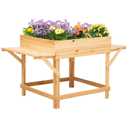 Elevated Planter Box with Legs Raised Garden Planter Bed with Non-Woven Fabric Bag, Flower Box for Growing Herbs &;amp; Plants, Solid Wood Construction 51.5" x 29.5" x 29.5" - Gallery Canada
