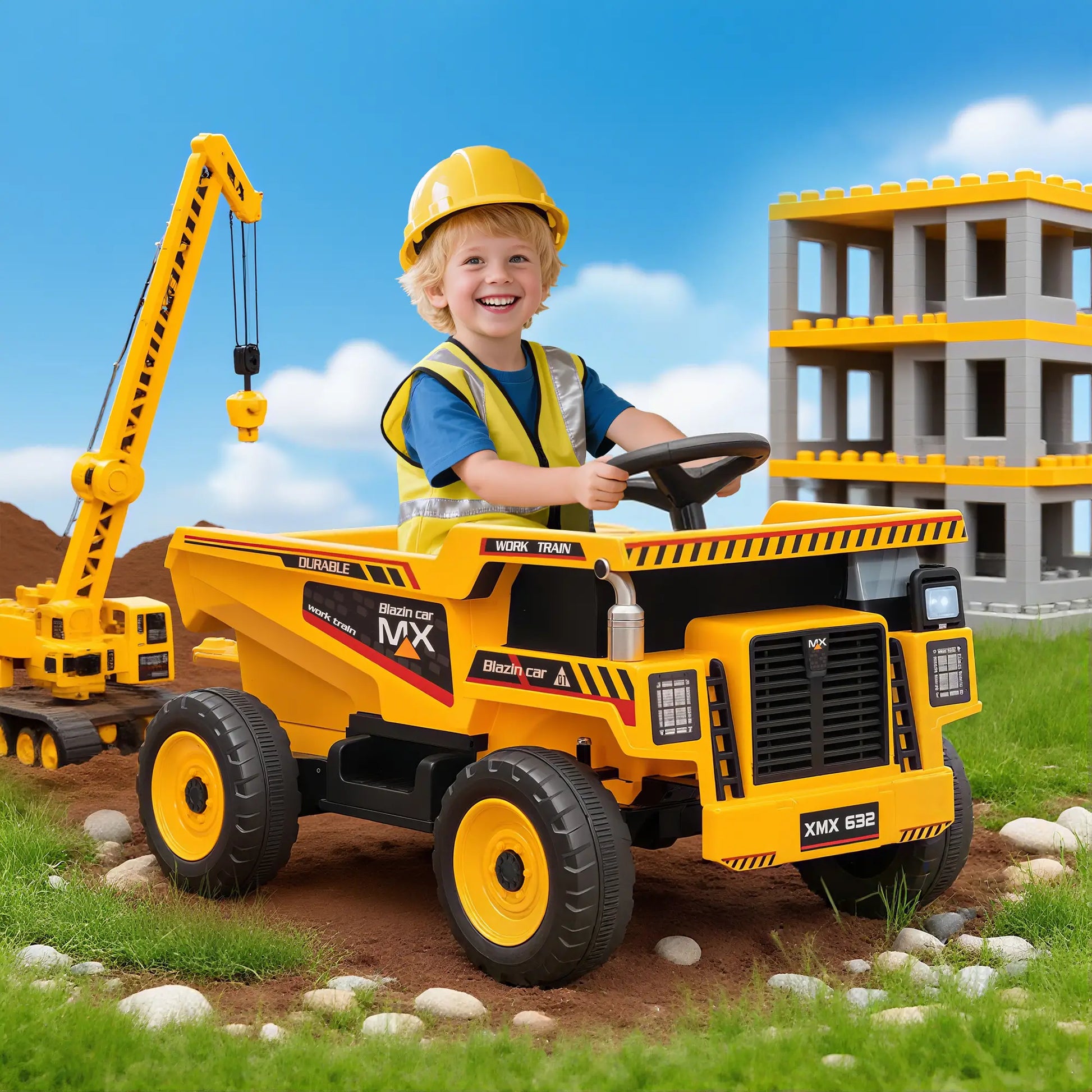 Kids Electric Car, Ride On Dump Truck, 12V, Yellow Toy Excavators at Gallery Canada