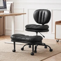 Ergonomic Cross Legged Office Chair, Swivel Meditation Desk Chair, Black