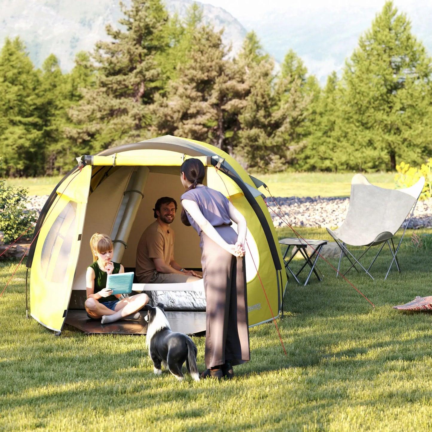 3-4 Person Camping Tent, Easy Setup, Waterproof, Sewn-in Groundsheet Camping Tents at Gallery Canada