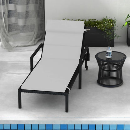 Patio Chaise Lounge Chair Cushion, with Headrest and Ties, Light Grey Patio Chair Cushions at Gallery Canada