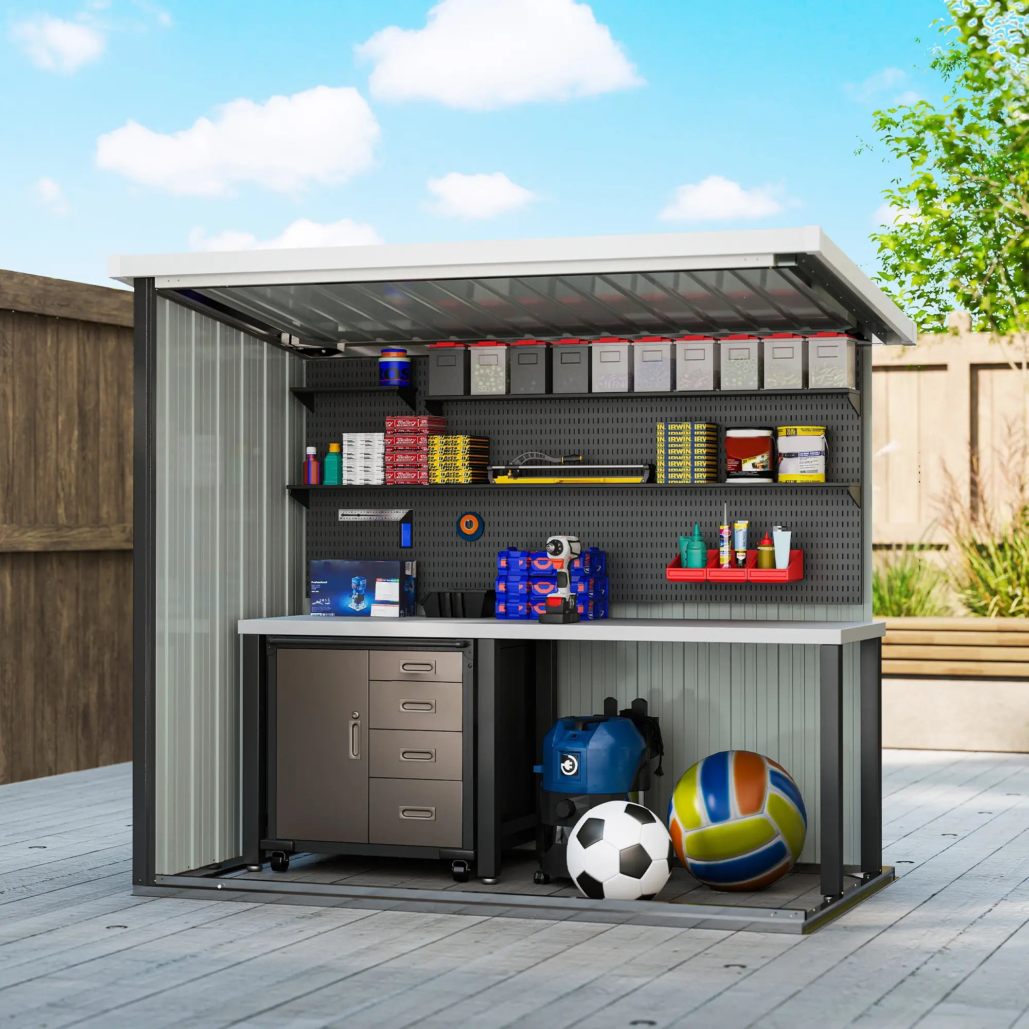 5' x 3' Metal Garden Storage Shed, Tool House, Double Doors Sheds at Gallery Canada