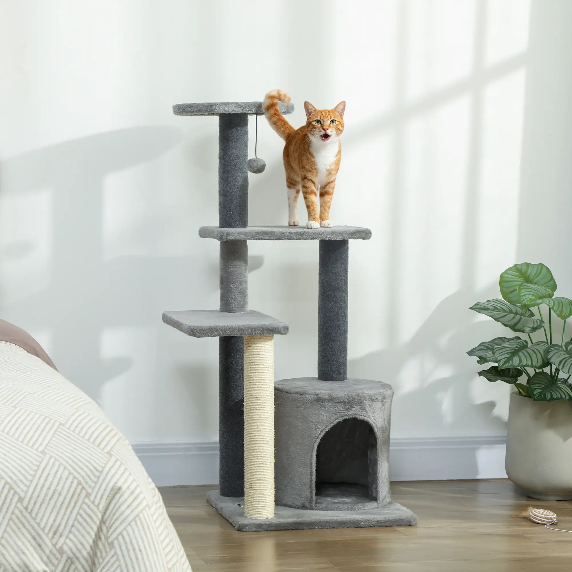Cat Tree Tower, Multi-Level, Sisal Scratching Post, Large 41