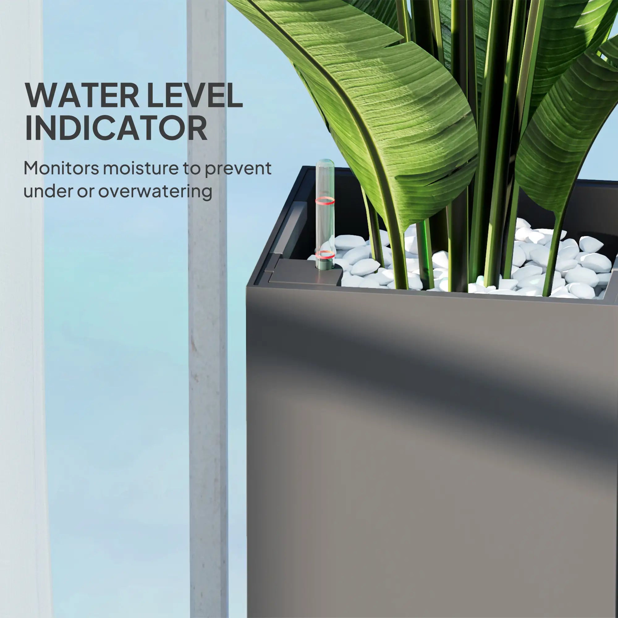 2 Pack 26 Inch Plastic Planter Box, Water Level Indicator, Dark Grey Garden Accessories at Gallery Canada