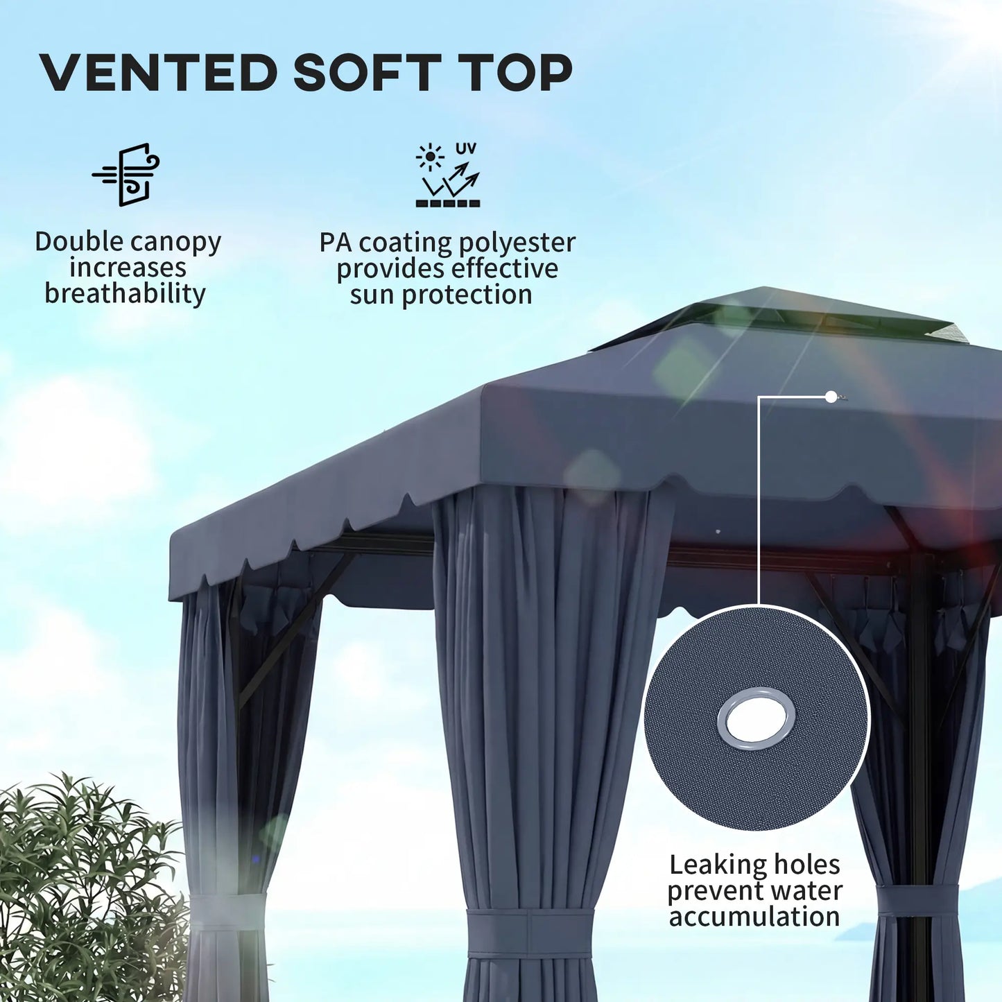 10' X 10' Outdoor Patio Gazebo, Dark Blue Gazebos at Gallery Canada