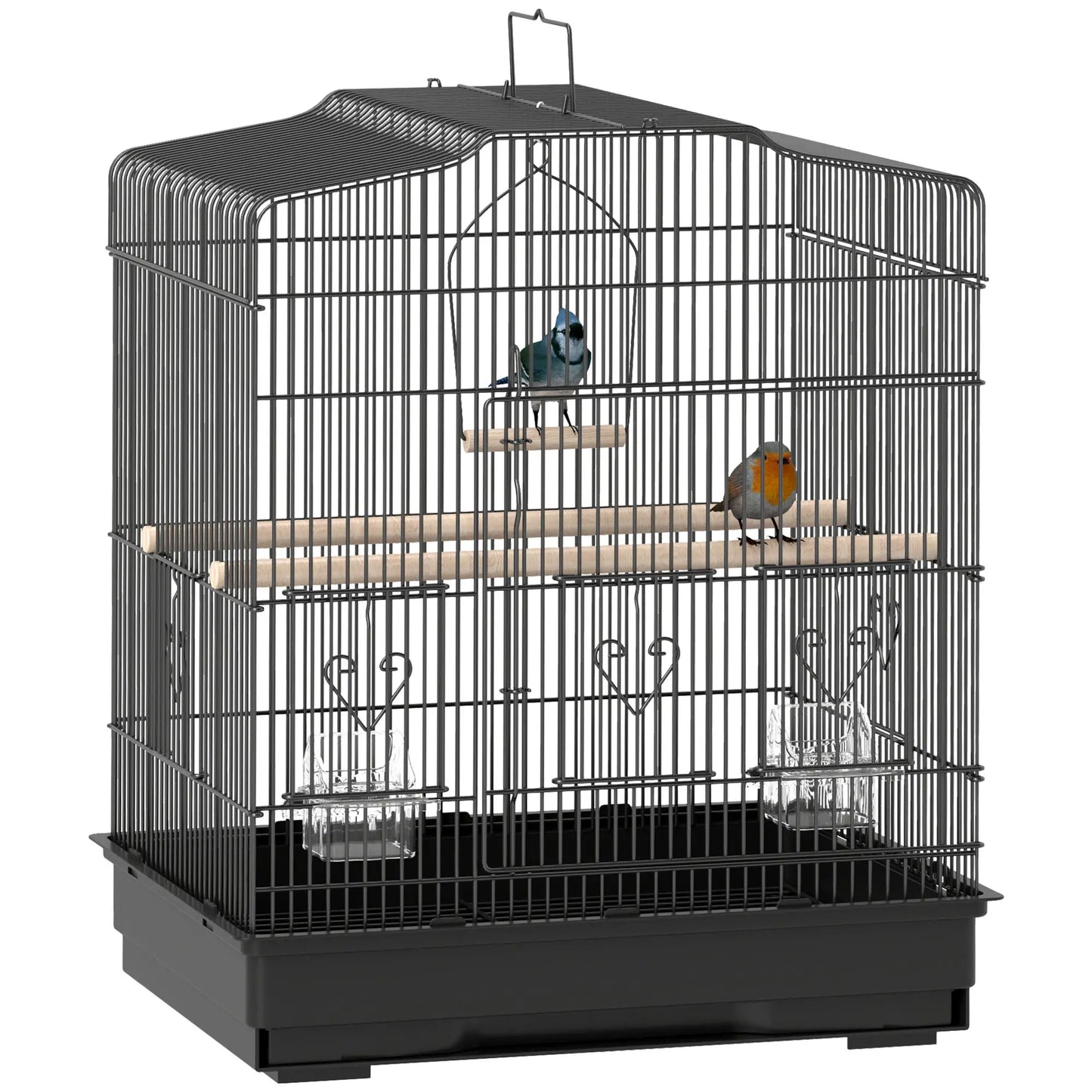 23" Bird Cage, Finches Canaries, Parrot Cage, 2 Feeders, Black Bird Cages at Gallery Canada
