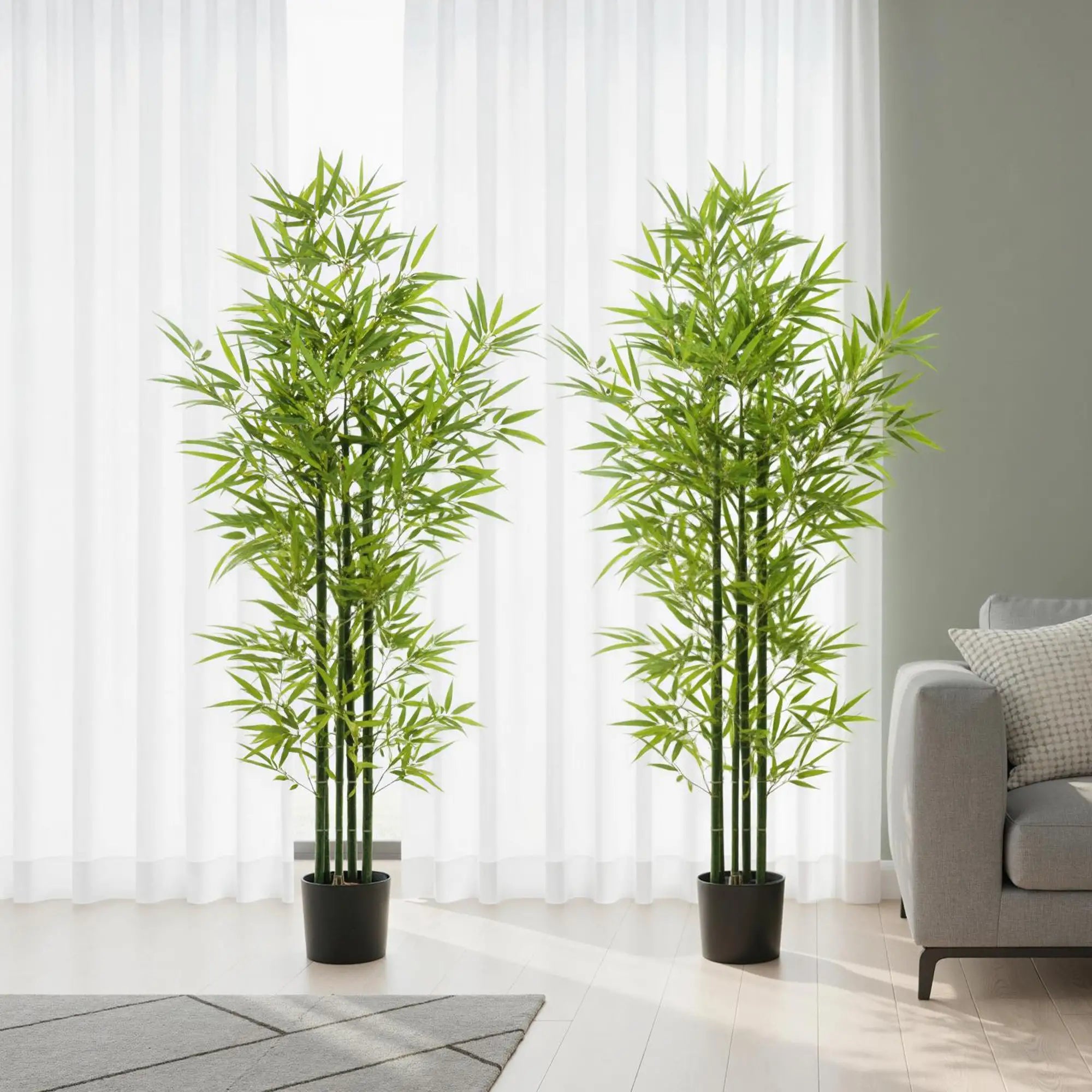 5FT Artificial Bamboo Tree, Faux Decorative Plant, Set of 2 Artificial Trees at Gallery Canada
