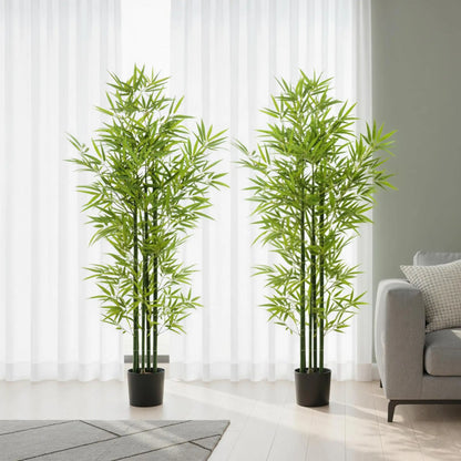 5FT Artificial Bamboo Tree, Faux Decorative Plant, Set of 2 Artificial Trees at Gallery Canada